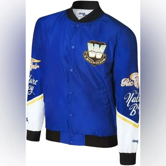 CHALK LINE SATIN Jacket RIC FLAIR MENS SZ S SMALLNature Boy Wooo Chalkline WWE - Picture 2 of 4